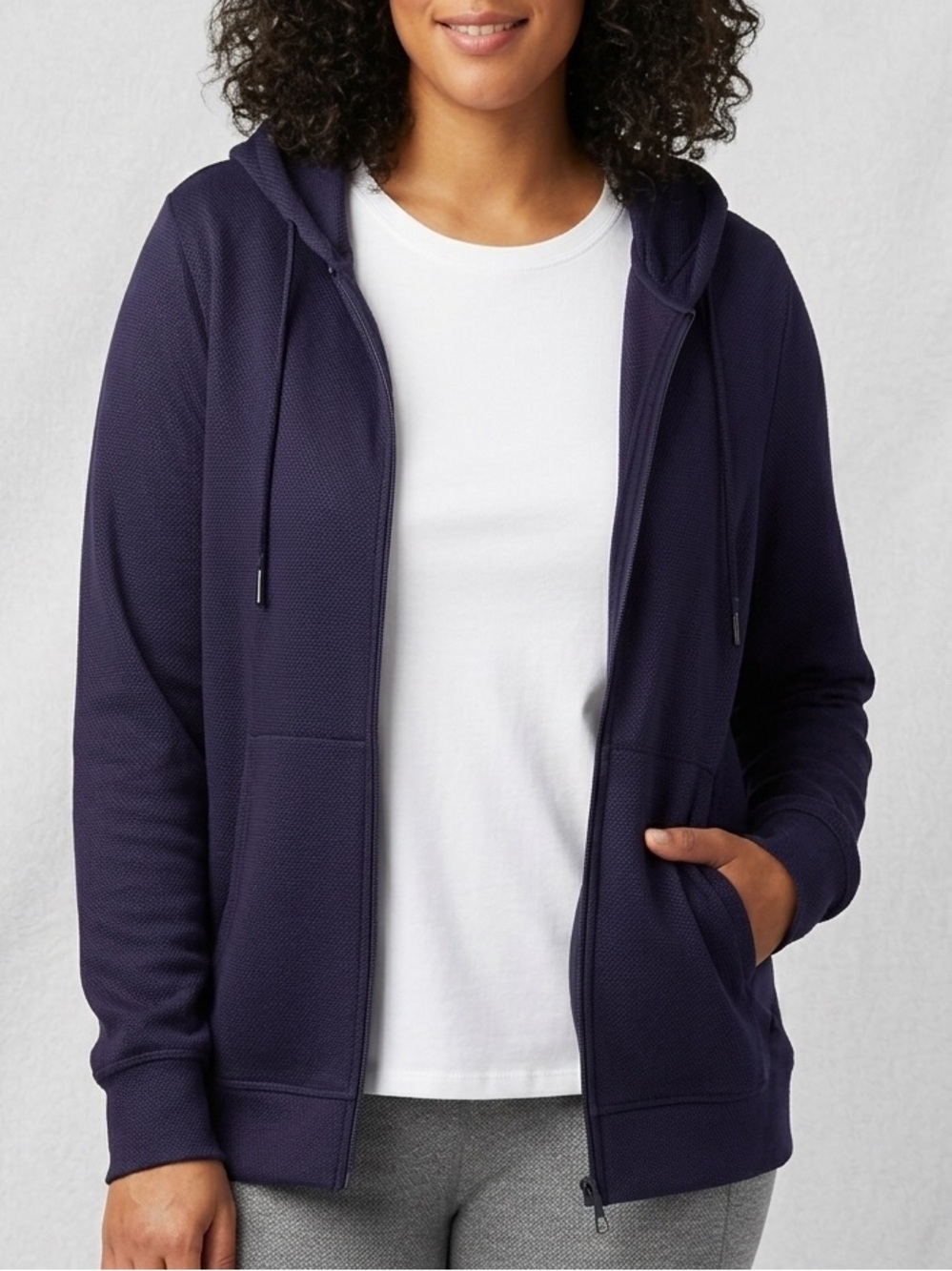 PENNINGTONS ACTIVE ZONE Purple Metallic Zip Up Hoodie 1X